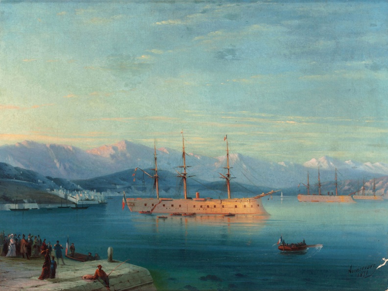 AIVAZOVSKY IVAN KONSTANTINOVICH SHIPS DEPARTING BLACK SEA 1871