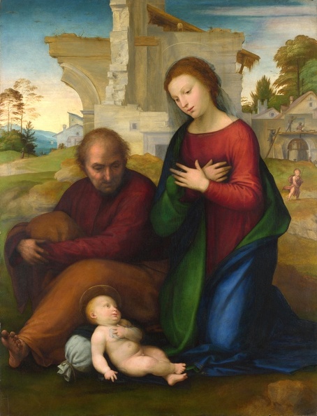 BARTOLOMMEO FRA BACCIO DELLA PORTA VIRGIN ADORING CHILD WITH ST. JOSEPH LO NG
