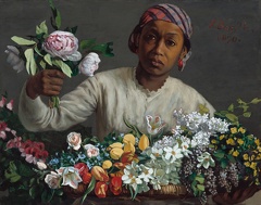 BAZILLE JEAN FREDERIC YOUNG WOMAN PEONIES 1870 WA NG