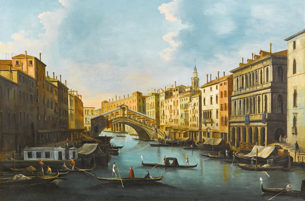 BISON GIUSEPPE BERNARDINO VENICE GRAND CANAL WITH RIALTO BRIDGE 02