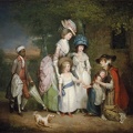 BIGG WILLIAM REDMORE ENGLISH LADY AND HER CHILDREN RELIEVING COTTAGER PHIL