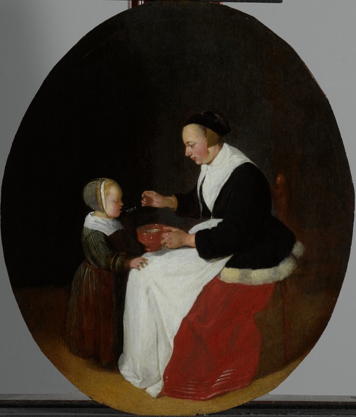 BREKELENKAM QUIJRINGH GERRITSZ MOTHER FEEDING HER BABY PORRIDGE 1668 RIJK