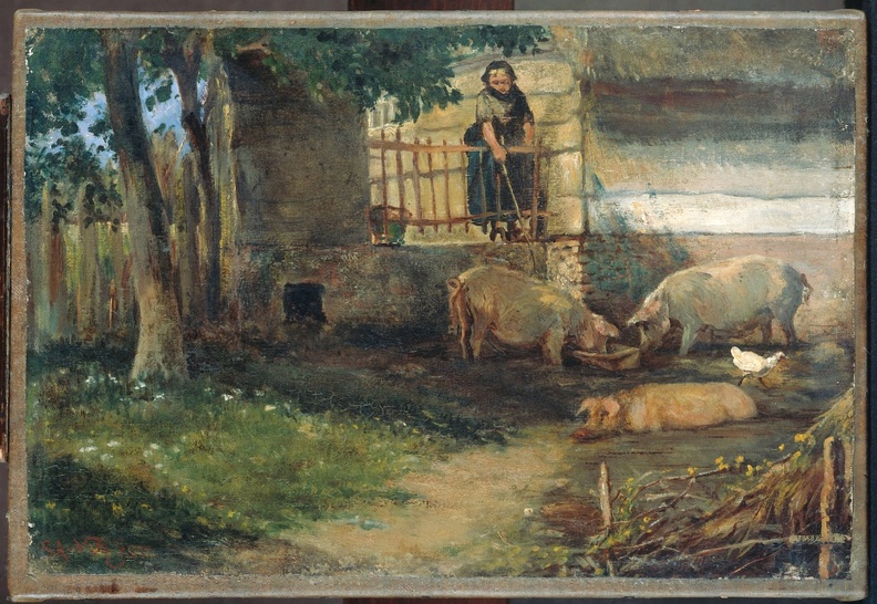 BRUGGHEN GUILLAUME ANNE VAN DER PIGS ON FARM 1891 RIJK