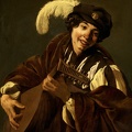 BRUGGHEN HENDRICK TER BOY PLAYING LUTE HEARING ONE OF SERIES OF FIVE SENSES STOCK
