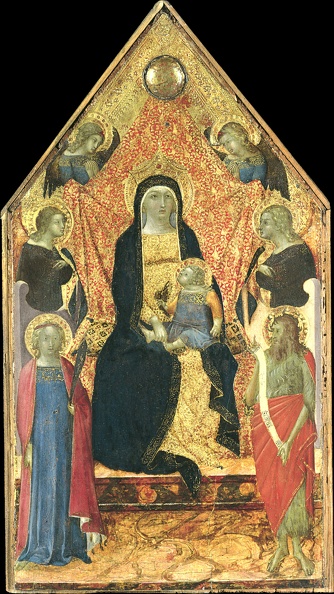 BULGARINI BARTOLOMMEO VIRGIN AND CHILD ENTHRONED BETWEEN FOUR ANGELS MARTYR AND ST. JOHN BAPTIST 1340 45 TH BO