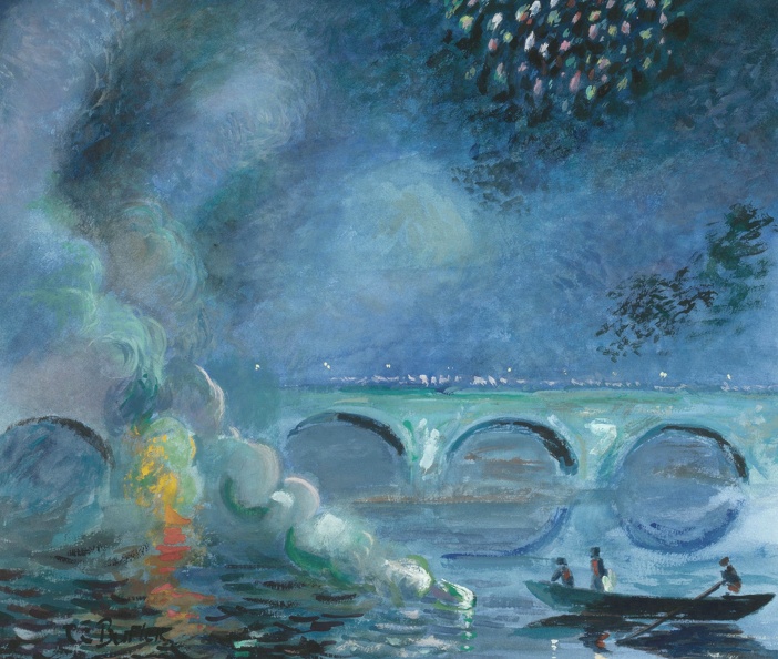 BUTLER THEODORE EARL FIREWORKS BRIDGE AT VERNON FRANCE 1908