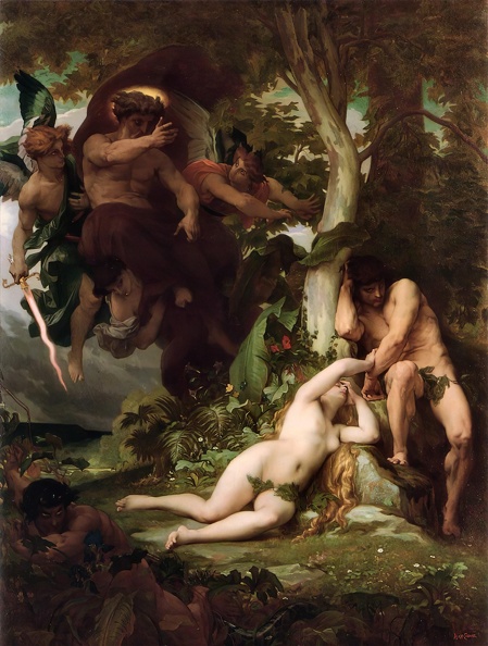 CABANEL ALEXANDRE EXPULSION OF ADAM AND EVE FROM GARDEN OF PARADISE