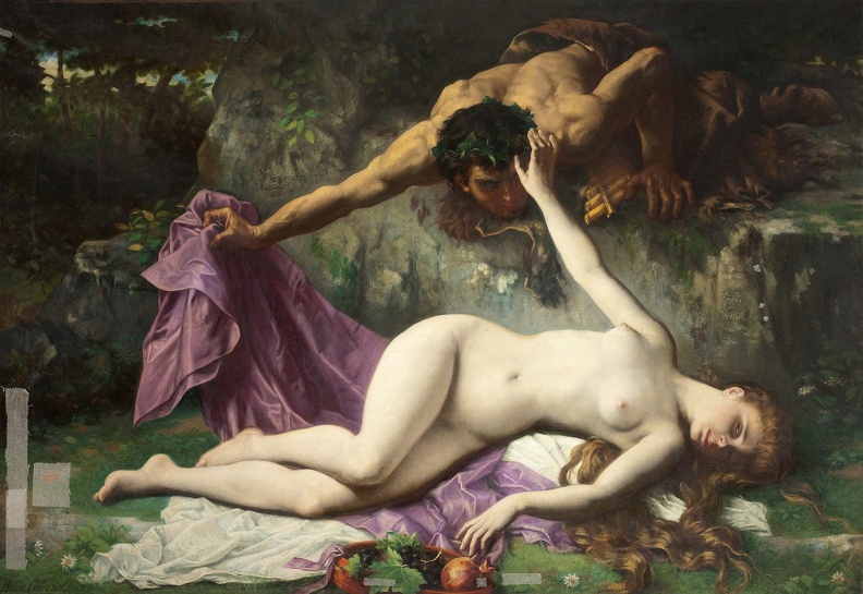 CABANEL ALEXANDRE NYMPH SURPRISED BY SATYR 1875