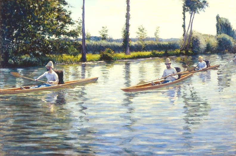 CAILLEBOTTE GUSTAVE CANOES ON YERRES RIVER 1877