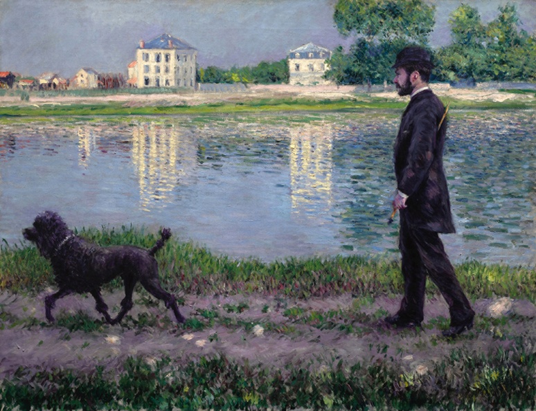 CAILLEBOTTE GUSTAVE RICHARD GALLO AND HIS DOG AT PETIT GENNEVILLIERS
