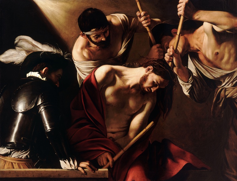 CARAVAGGIO MICHELANGELO MERISI CROWNING WITH THORNS