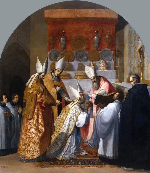 CARDUCHO VICENTE POPE ALEXANDER III DEDICATES ANSELM DE HAIRPIECE BISHOPS BELLA 1626 1632 PRADO