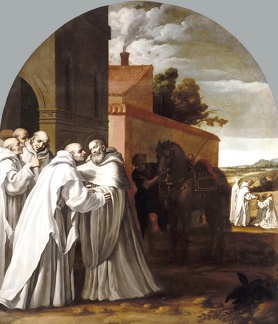 CARDUCHO VICENTE ST. BERNARD OF CLAIRVAUX VISITS CHARTERHOUSE AND HUGO 1632 PRADO