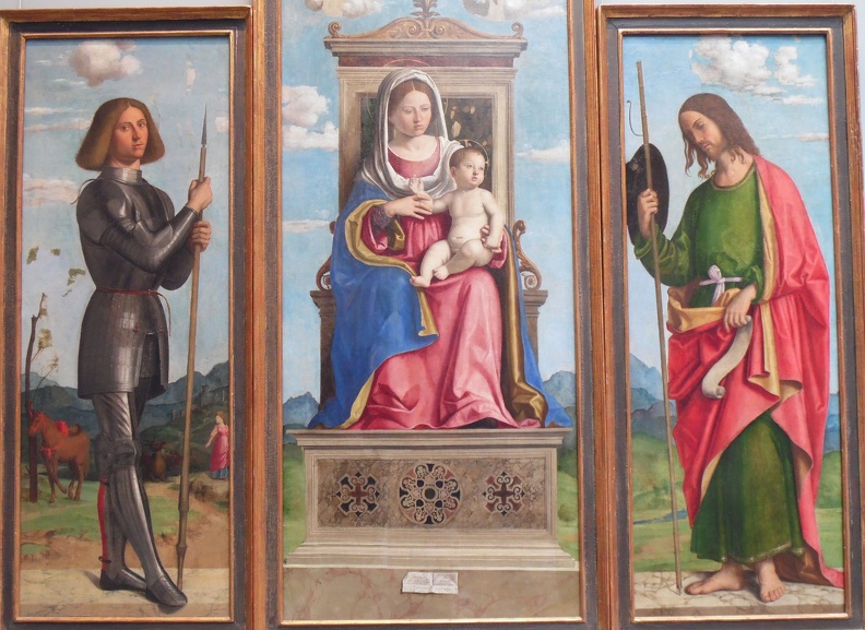 CIMA DA CONEGLIANO VIRGIN AND INFANT ENTHRONED BETWEEN SST GEORGE AND JAMES