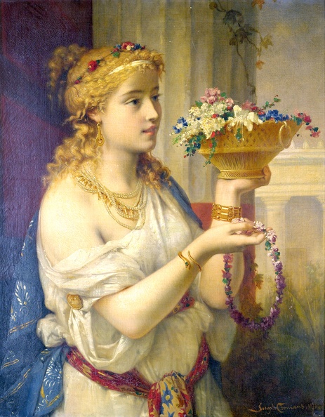 COOMANS PIERRE OLIVER JOSEPH YOUNG GIRL FLOWERS PRIVATE
