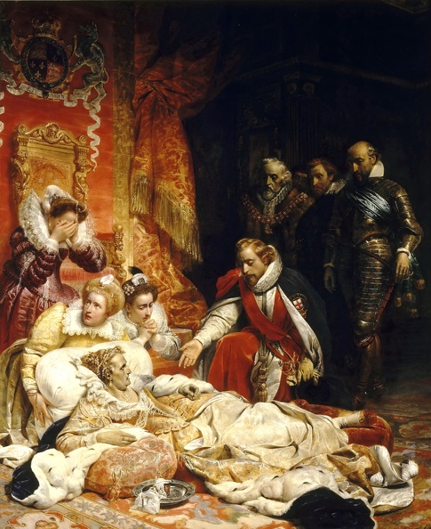 DELAROCHE PAUL HIPPOLYTE DEATH OF ELIZABETH QUEEN OF ENGLAND 1828