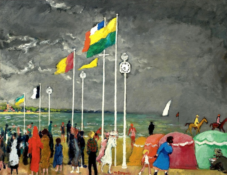 DONGEN KEES VAN HOURS ON BEACH OF DEAUVILLE 1935