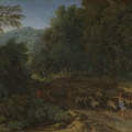 DUGHET GASPARD LANDSCAPE WITH SHEPHERD AND HIS FLOCK LO NG