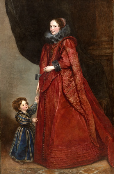 DYCK ANTHONY VAN PRT OF GENOESE LADY HER CHILD C1623 1625 CLEVE