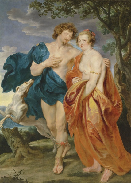 DYCK ANTHONY VAN PRT OF GEORGE VILLIERS MARQUESS AND HIS WIFE KATHERINE MANNERS AS VENUS AND ADONIS