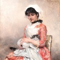 EDELFELT ALBERT PRT OF GIRL WITH CAT 1881