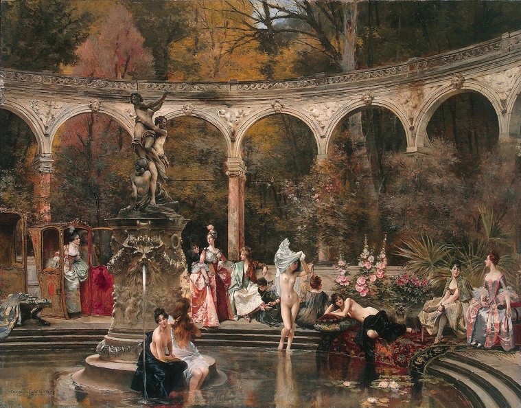 FLAMENG FRANCOIS BATHING OF COURT LADIES IN 18TH CENTURY 1888