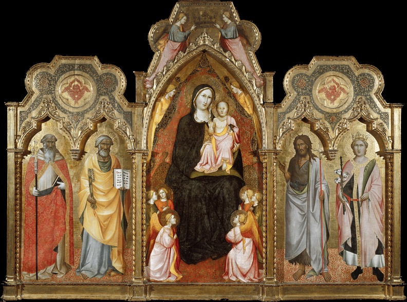 GADDI AGNOLO MADONNA AND CHILD ENTHRONED SST. AND ANGELS 1375 1380 FLORENCE IZI