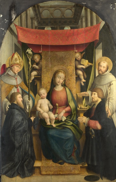 GIOVENONE GIROLAMO VIRGIN AND CHILD SST. AND DONORS LO NG