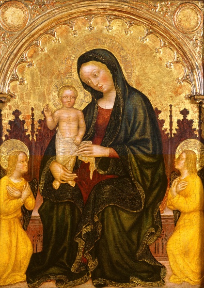 GENTILE DA FABRIANO ENTHRONED MADONNA AND CHILD TWO ANGELS GOOGLE PHILBROOK