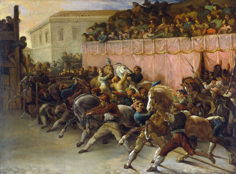 GERICAULT_THEODORE_RIDERLESS_RACERS_AT_ROME_1817.JPG