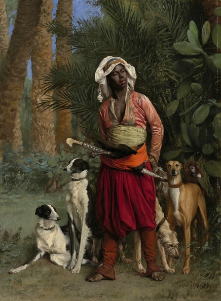 GEROME JEAN LEON NEGRO MASTER OF HOUNDS