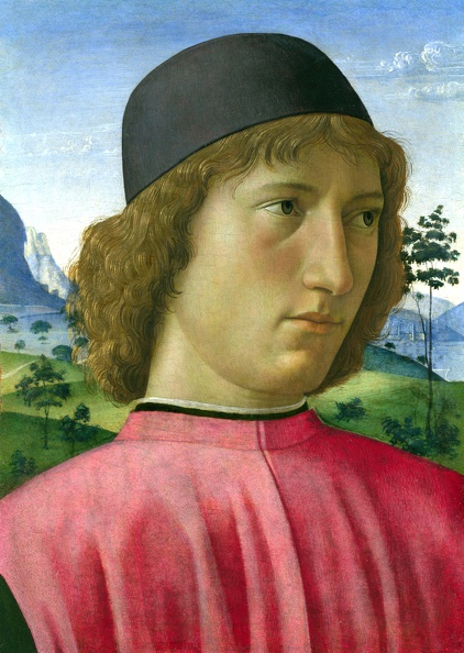 GHIRLANDAIO DOMENICO PRT OF YOUNG MAN IN RED LO NG
