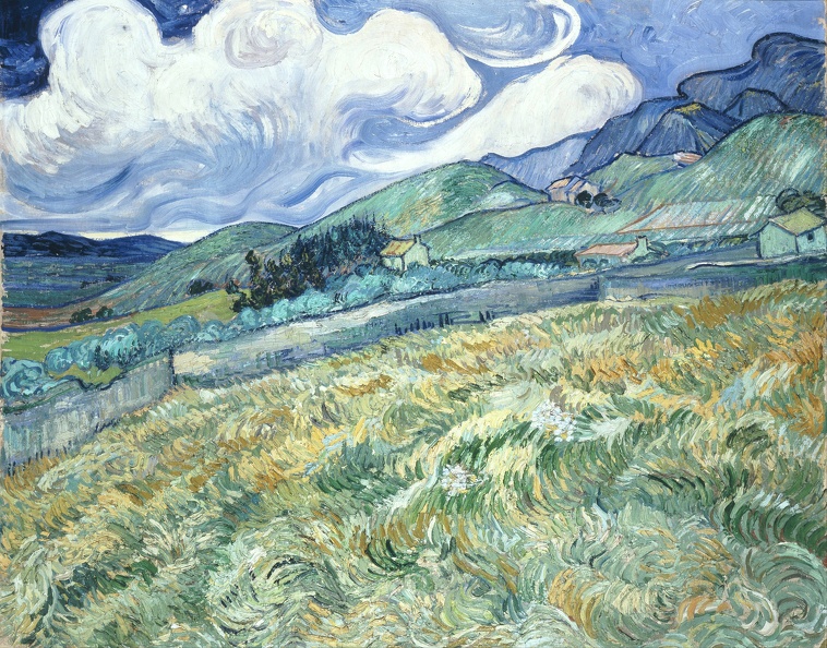 GOGH VINCENT VAN WHEAT FIELD MOUNTAINS IN BACKGROUND 1890