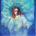 GOGH VINCENT VAN HALF FIGURE OF ANGEL STYLE REMBRANDT 1889 90