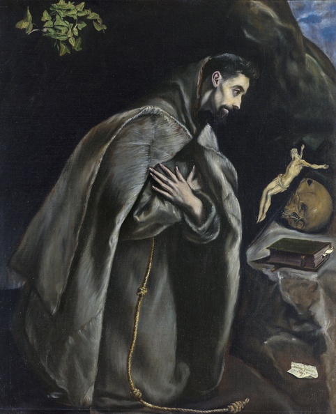 GRECO EL ST. FRANCIS IN PRAYER BEFORE CRUCIFIX