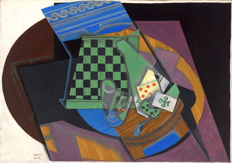 GRIS JUAN CHESS BOARD AND PLAYING CARDS NAT GALLERY OF AUSTRALIA CAMBERRA 1915