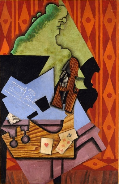 GRIS JUAN VIOLIN AND PLAYING CARDS ON TABLE 1913 MET