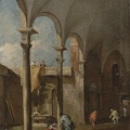 GUARDI FRANCESCO CAPRICCIO OF ARCADE IN COURTYARD WITH MAN TALKING TO BOY AND OTHER FIGURES 5155199