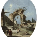 GUARDI FRANCESCO CAPRICCIO WITH RUINED ARCH AND TOWN WALL 5391267