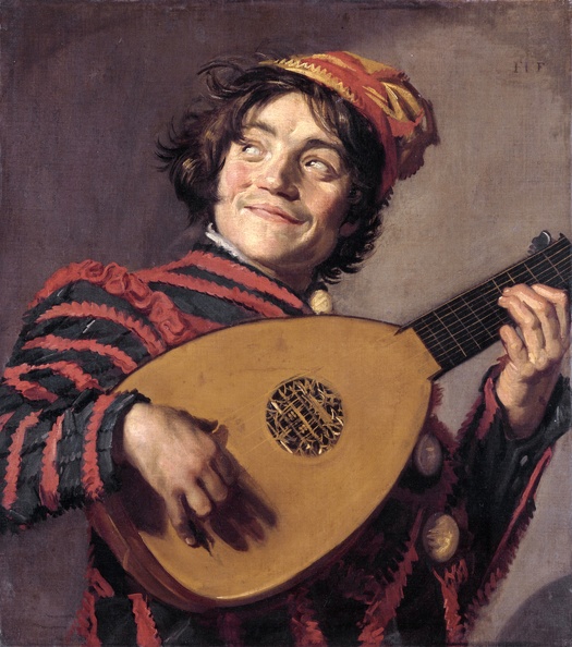 HALS FRANS BUFFOON PLAYING LUTE C1624 LOUVRE