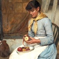 HARRIS EDWIN YOUNG WOMAN PEELING APPLES