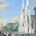 HASSAM CHILDE CATHEDRAL AND FIFTH AVENUE IN JUNE 1893
