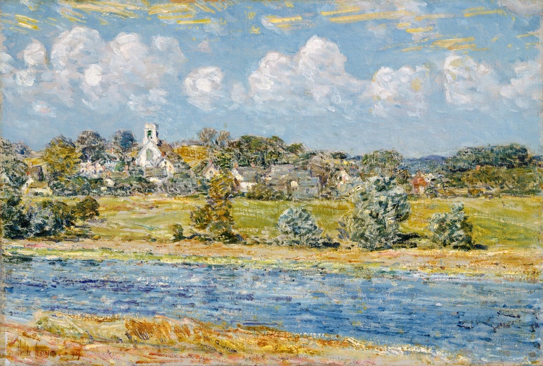 HASSAM CHILDE LANDSCAPE AT NEWFIELDS NEW HAMPSHIRE 85176 MUSEUM OF FINE ARTS HOUSTON