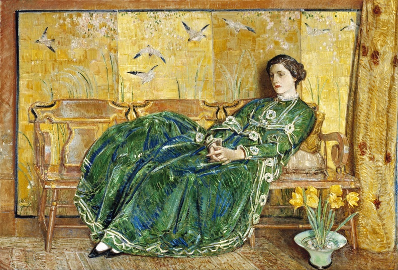 HASSAM CHILDE APRIL GREEN GOWN GOOGLE