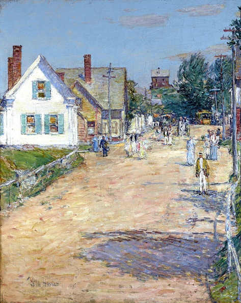 HASSAM CHILDE EAST GLOUCESTER END OF TROLLEY LINE 1895