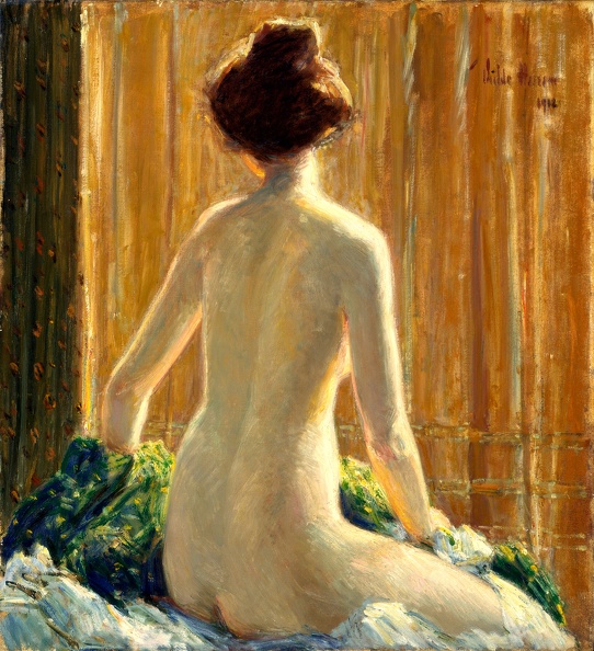 HASSAM CHILDE NUDE SEATED 1912