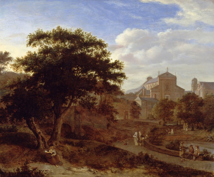 HEYDEN JAN VAN TWO CHURCHES AND TOWN WALL GOOGLE
