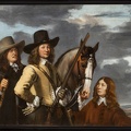 JONGH LUDOLF DE PRT OF WILLEM EVERWIJN WITH HIS HORSE AND TWO HUNTSMEN