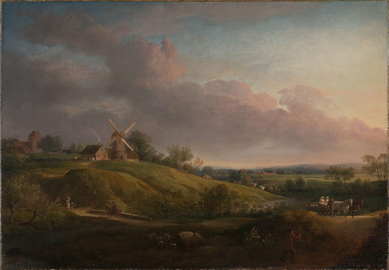 JENS JUEL LANDSCAPE WITH CHURCH AND MILL KUNST