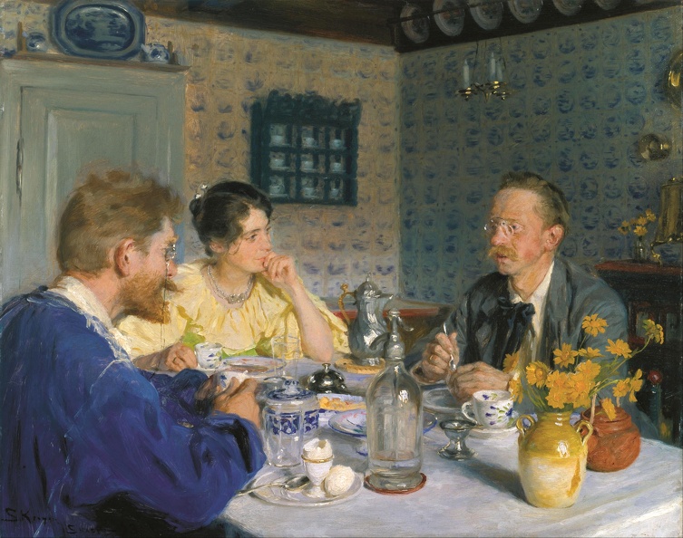 KROYER PEDER SEVERIN PRT OF LUNCHEON ARTIST HIS WIFE AND WRITER OTTO BENZON GOOGLE